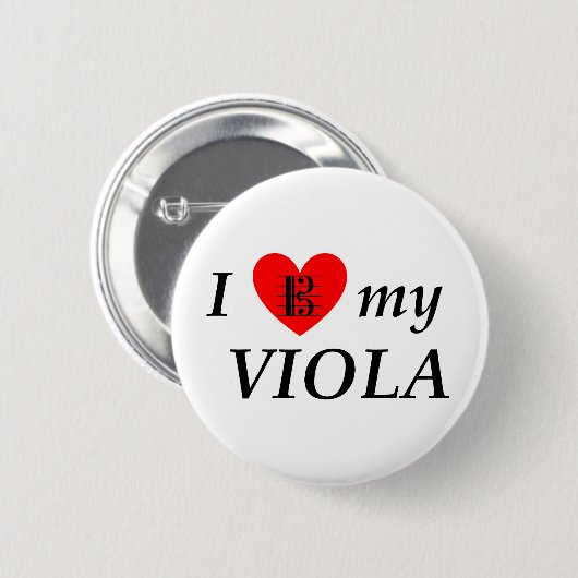 I Liebe My Viola (I Heart My Viola) Button (Vorne & Hinten)
