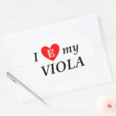 I Liebe My Viola (I Heart My Viola) Ovaler Aufkleber (Umschlag)