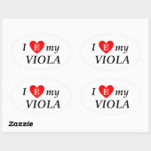 I Liebe My Viola (I Heart My Viola) Ovaler Aufkleber (Blatt)