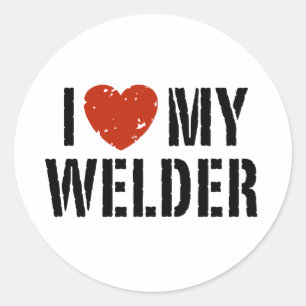 I Liebe My Welder Runder Aufkleber