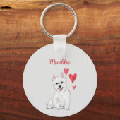 I Liebe my Westie Personalisiert West Highland Dog Schlüsselanhänger (Vorderseite)