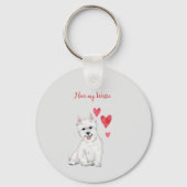 I Liebe my Westie Personalisiert West Highland Dog Schlüsselanhänger (Rückseite)