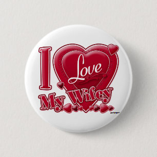 I Liebe My Wifey red - heart Button
