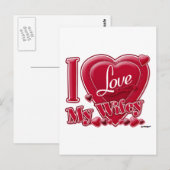 I Liebe My Wifey red - heart Postkarte (Vorne/Hinten)