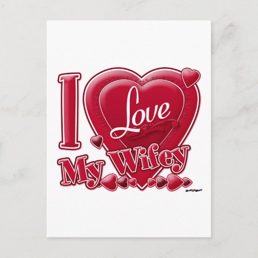 I Liebe My Wifey red - heart Postkarte (Vorderseite)
