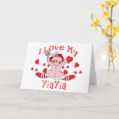 I Liebe My YiaYia Rag Doll & Hearts Karte (Gelbe Blume)