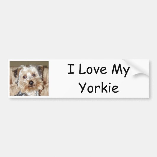 I Liebe My Yorkie Autoaufkleber (Vorne)