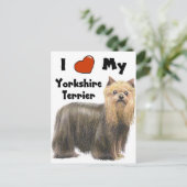 I Liebe My Yorkie Postkarte (Stehend Vorderseite)