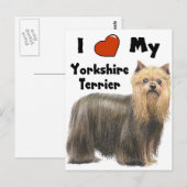 I Liebe My Yorkie Postkarte (Vorne/Hinten)