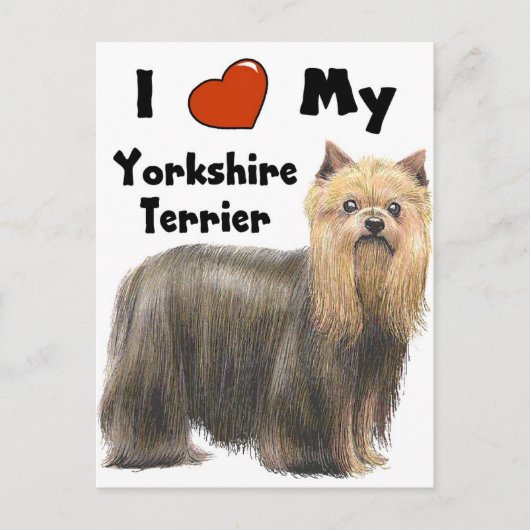 I Liebe My Yorkie Postkarte (Vorderseite)