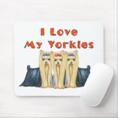 I Liebe My Yorkies Art Design Mousepad (Mit Mouse)