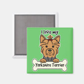 I Liebe My Yorkshire Terrier Magnet (Vorderseite/Rückseite)