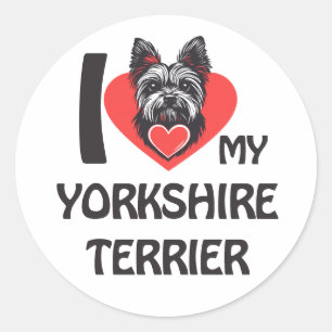 I Liebe My Yorkshire Terrier - Niedlich Yorkie Dog Runder Aufkleber