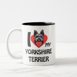I Liebe My Yorkshire Terrier - Niedlich Yorkie Dog Zweifarbige Tasse