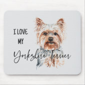 I Liebe My Yorkshire Terrier Watercolo Mousepad (Vorne)