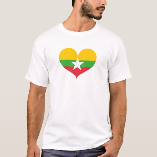 I Liebe Myanmar Flag T-Shirt (Vorderseite)