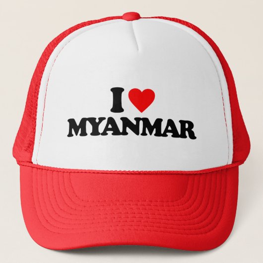 I LIEBE MYANMAR TRUCKERKAPPE (Vorderseite)
