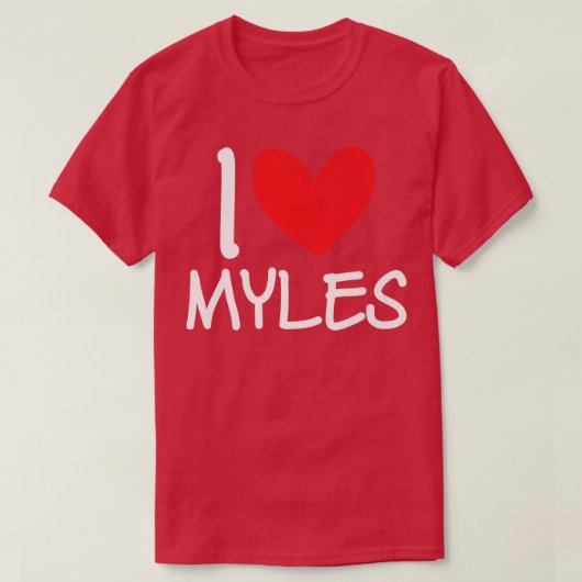 I Liebe Myles Name Personalisiert Men Typ BESTE FR T-Shirt (Design vorne)