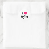 I Liebe Mylin Runder Aufkleber (Tasche)