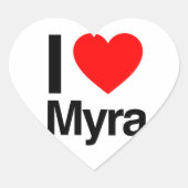 i Liebe myra Herz-Aufkleber (Vorderseite)