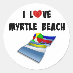 I Liebe Myrtle Beach Runder Aufkleber
