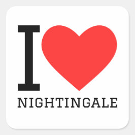 I Liebe Nachtigall Quadratischer Aufkleber