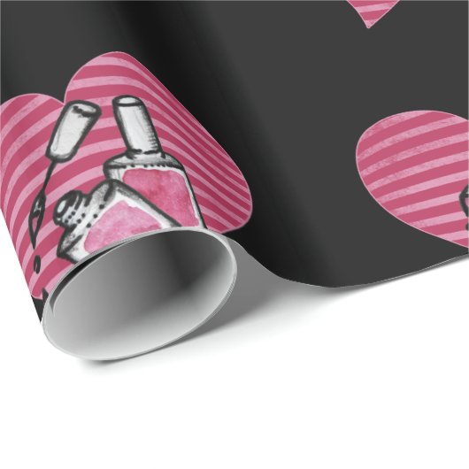I Liebe Nagellack Geschenkpapier (Rolleneckpunkt)