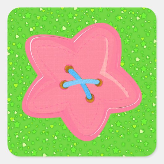 I Liebe Nähen - SRF Quadratischer Aufkleber (Vorderseite)