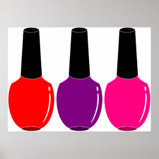 I Liebe Nail Polnisch Rosa Lila Nagelart Polnisch  Poster