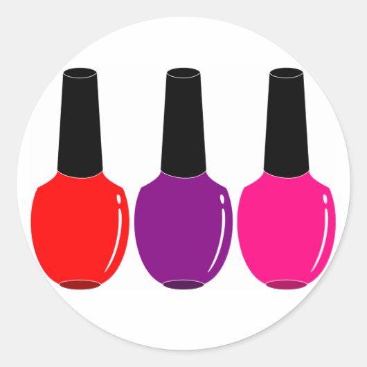 I Liebe Nail Polnisch Rosa Lila Nagelart Polnisch  Runder Aufkleber (Vorderseite)