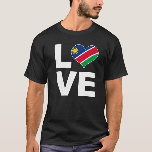 I Liebe Namibia Heftflagge Namibia T-Shirt (Vorderseite)