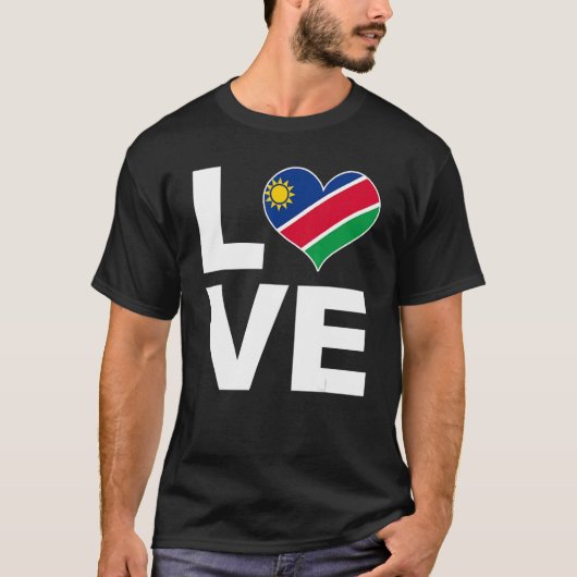 I Liebe Namibia Heftflagge Namibia T-Shirt (Vorderseite)