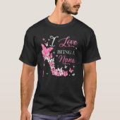 I Liebe, Nana High Heel Butterflies Mutter D T-Shirt (Vorderseite)
