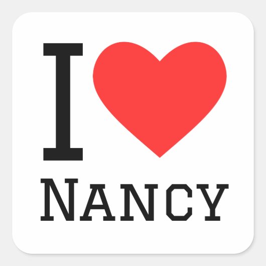 I Liebe Nancy Quadratischer Aufkleber (Vorderseite)