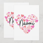 I Liebe Naomi Dankeskarte (Vorne/Hinten)