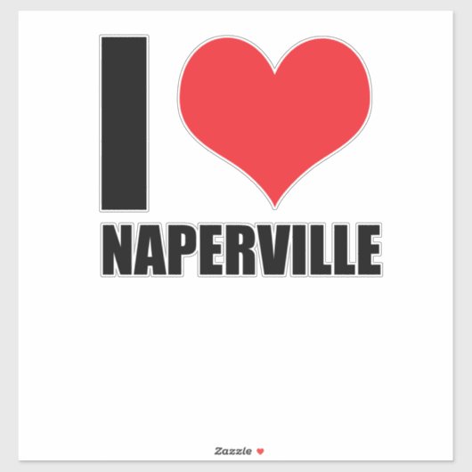 I Liebe Naperville Aufkleber (Blatt)