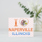 I Liebe Naperville, IL Postkarte (Stehend Vorderseite)