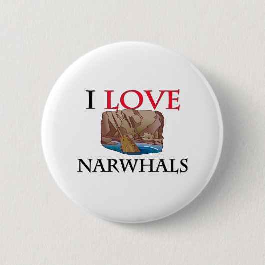 I Liebe Narwhals Button (Vorderseite)