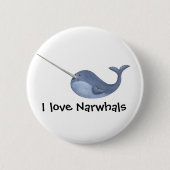 I Liebe Narwhals Button (Vorderseite)
