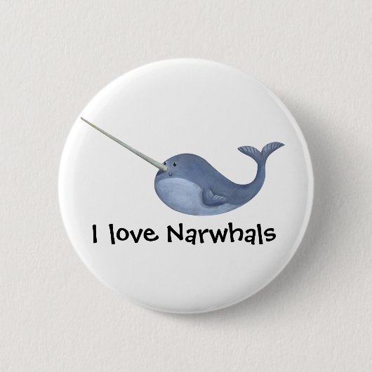 I Liebe Narwhals Button (Vorderseite)