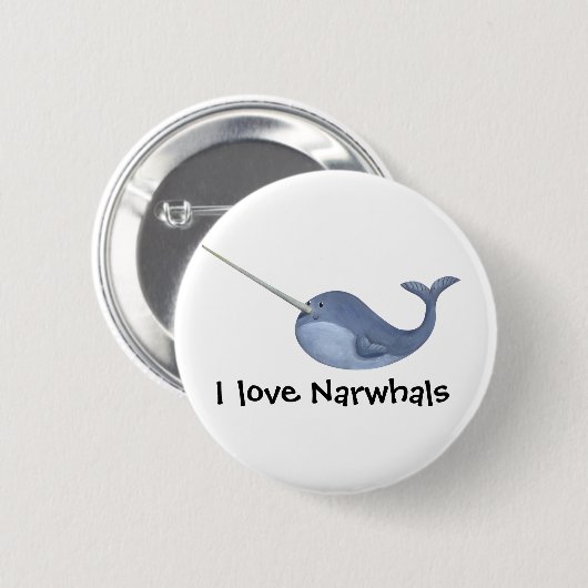 I Liebe Narwhals Button (Vorne & Hinten)