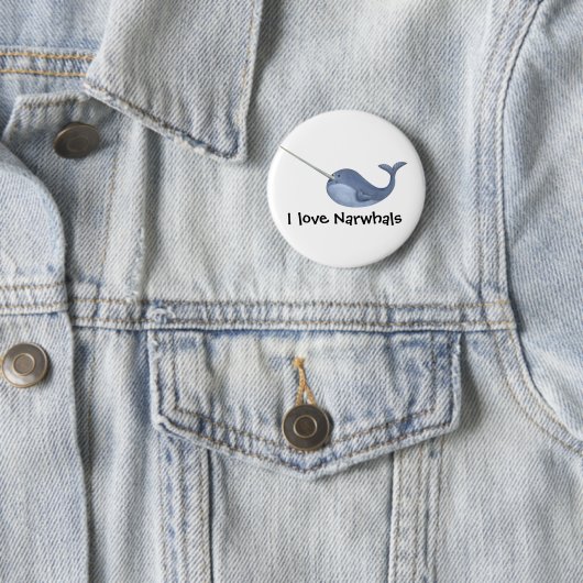I Liebe Narwhals Button (Beispiel)