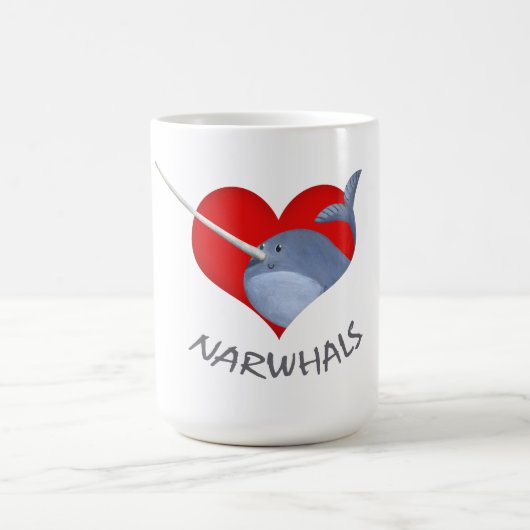 I Liebe Narwhals Kaffeetasse (Mittel)
