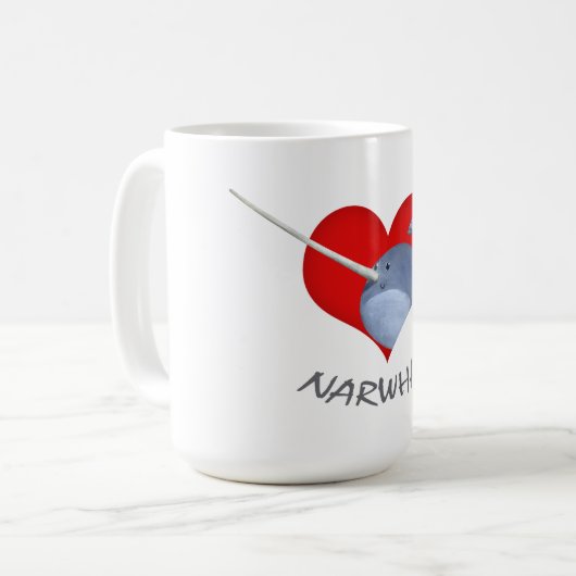 I Liebe Narwhals Kaffeetasse (Vorderseite Links)
