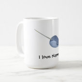 I Liebe Narwhals - kundenspezifischer Text - Kaffeetasse (Vorderseite Links)
