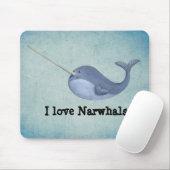I Liebe Narwhals Mousepad (Mit Mouse)