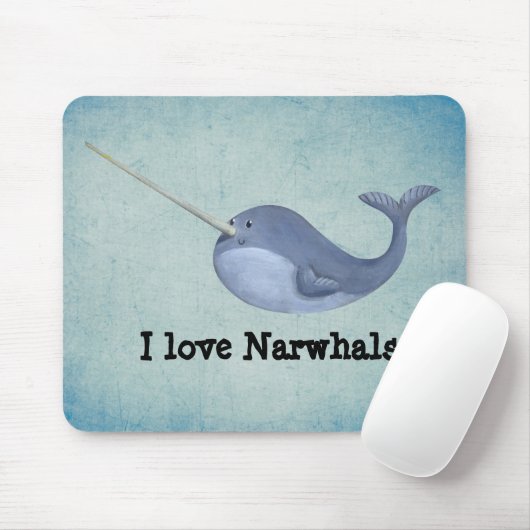 I Liebe Narwhals Mousepad (Mit Mouse)