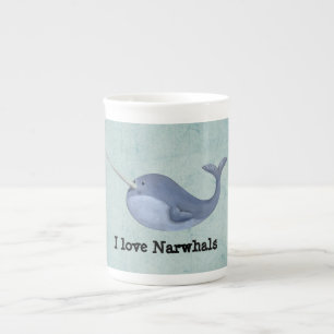 I Liebe Narwhals Porzellantasse