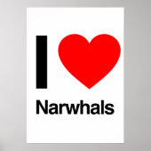 i Liebe Narwhals Poster (Vorne)