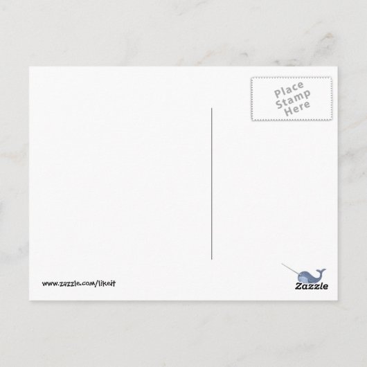 I Liebe Narwhals Postkarte (Rückseite)